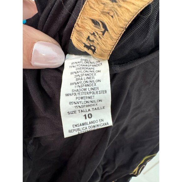 Vintage Great Lengths Swim Black & Blue Floral One Piece Swimsuit 10 - Picture 10 of 10